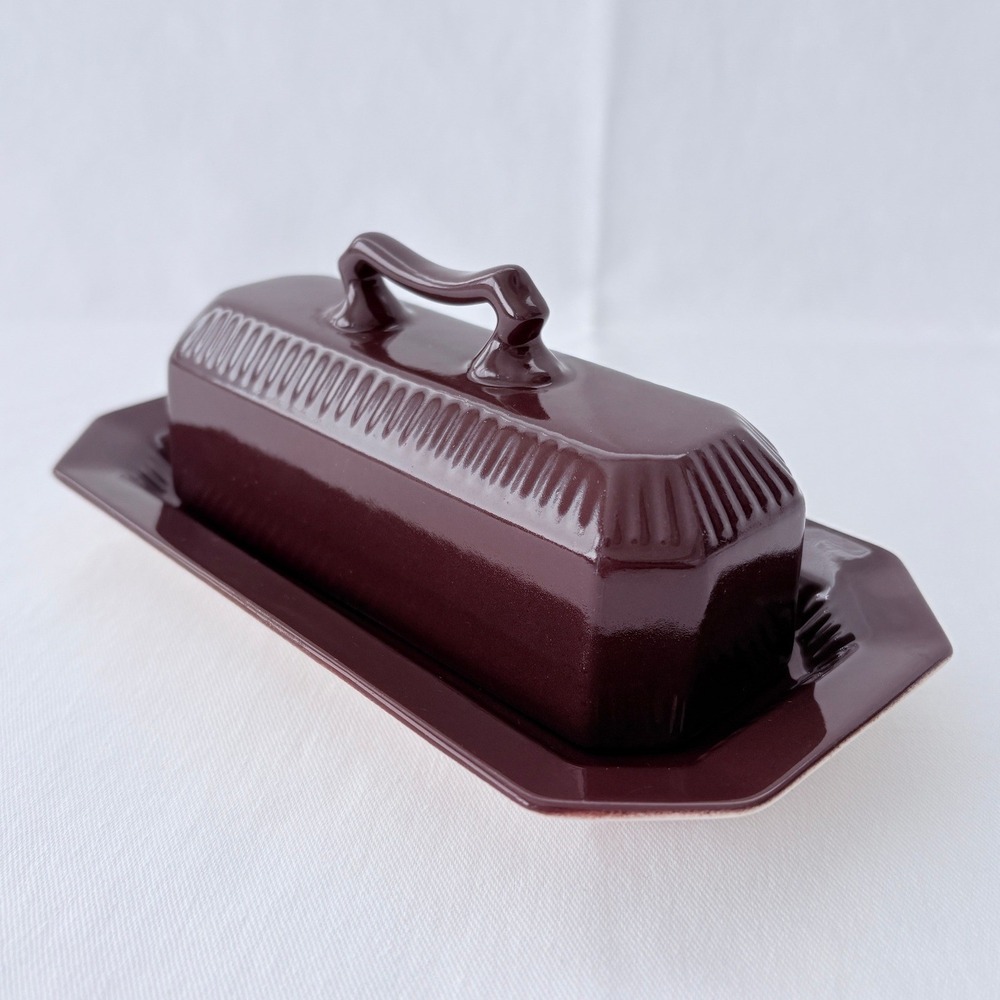 Vintage‎ Japan Independence 1776 Pattern Ironstone Butter Dish One Size Brown